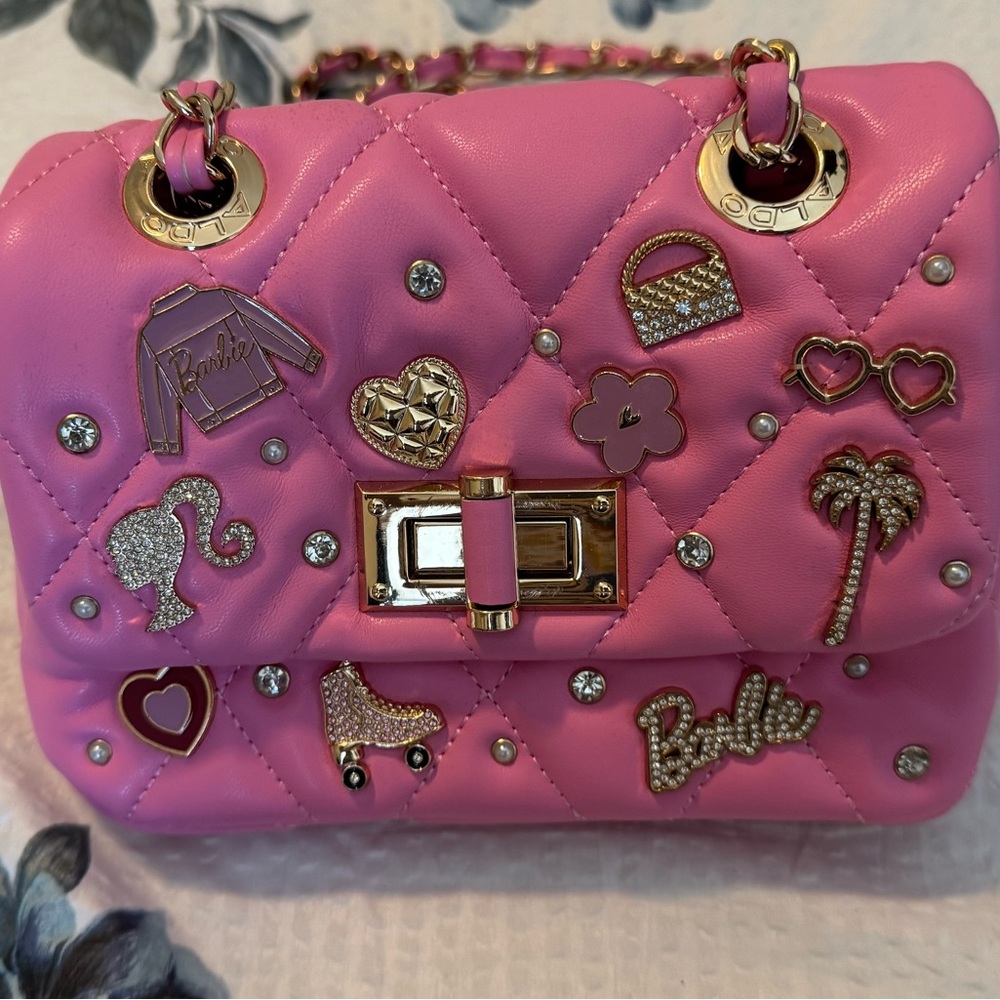 Barbie Pink Quilted Mini Bag with Chain Strap
